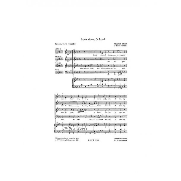 Byrd: Look Down O Lord for SATB Chorus