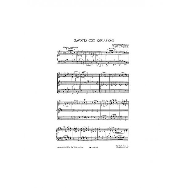 Igor Stravinsky: Gavotta Con Variazioni From Pulcinella for Piano