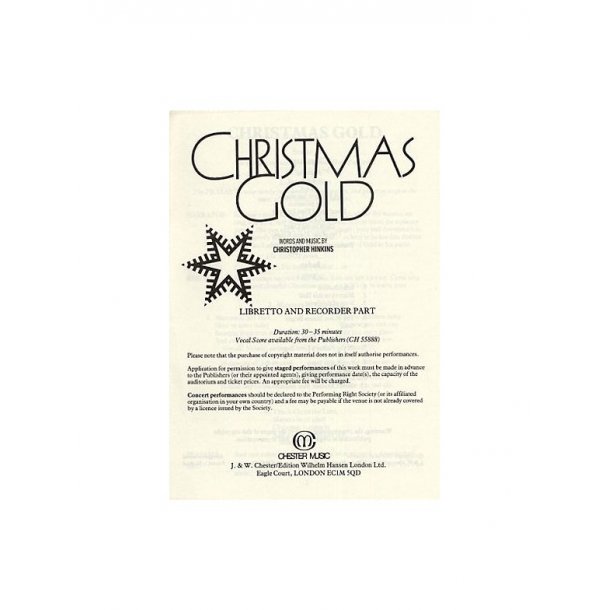 Hinkins, C. Christmas Gold Libretto and Recorder Part (1-9 Copies)