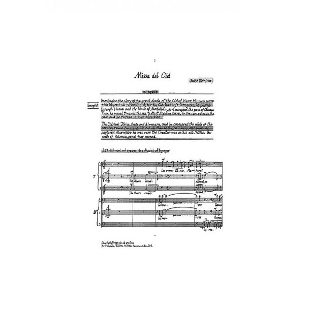 Judith Weir: Missa Del Cid For Speaker And Chorus