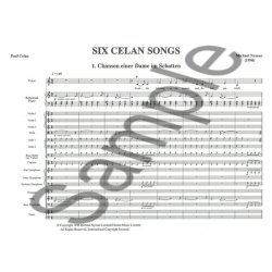 Michael Nyman: Six Celan Songs Full Score