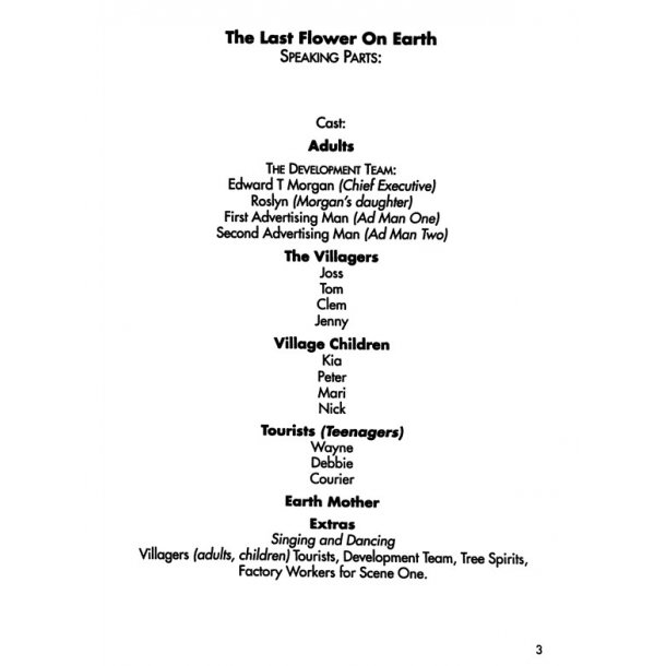 The Last Flower On Earth Lyrics and Libretto