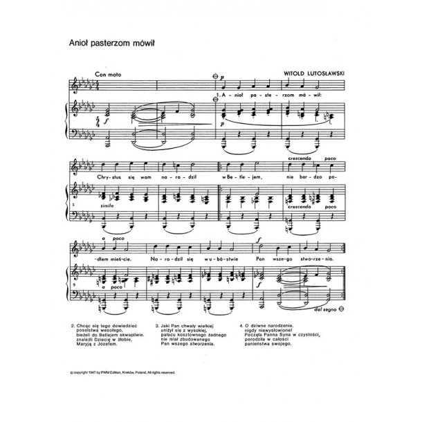 Witold Lutoslawski: Twenty Polish Christmas Carols (Vocal Score - Polish)