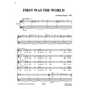 Burgon: First Was The World (Vocal Score)