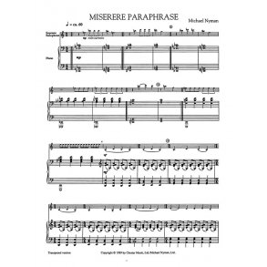 Michael Nyman: Miserere Paraphrase (Saxophone/Piano)