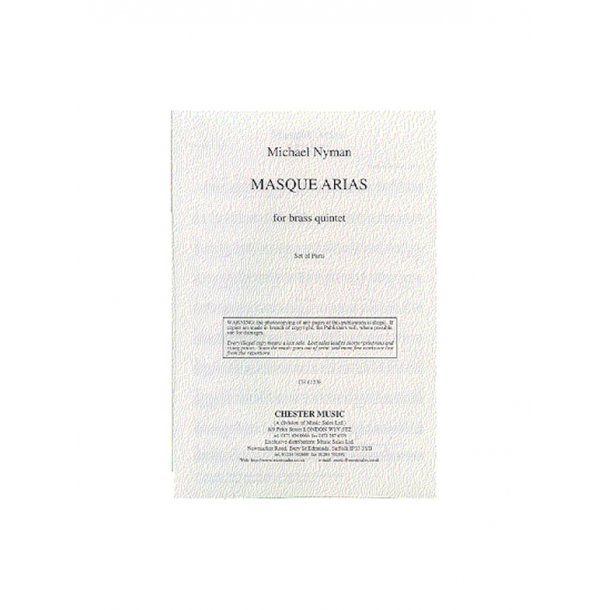 Michael Nyman: Masque Arias For Brass Quintet Parts