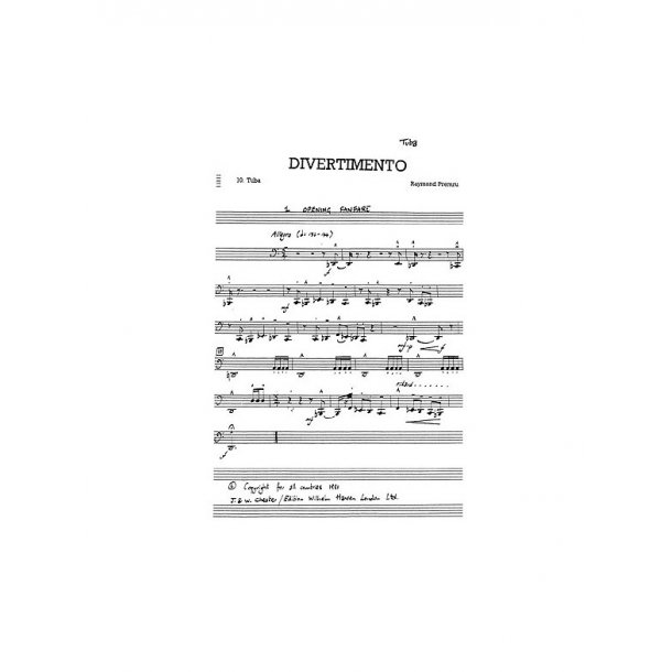 Premru: Divertimento 10 Parts (9 Movements) (Parts)