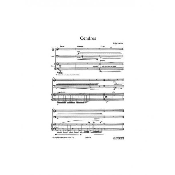 Kaija Saariaho: Cendres