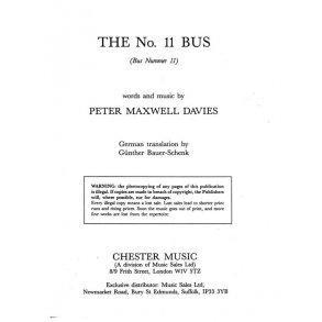 Maxwell Davies: No 11 Bus Piano Score
