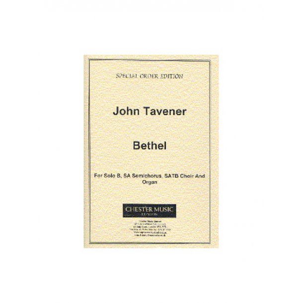 John Tavener: Bethel (Score)