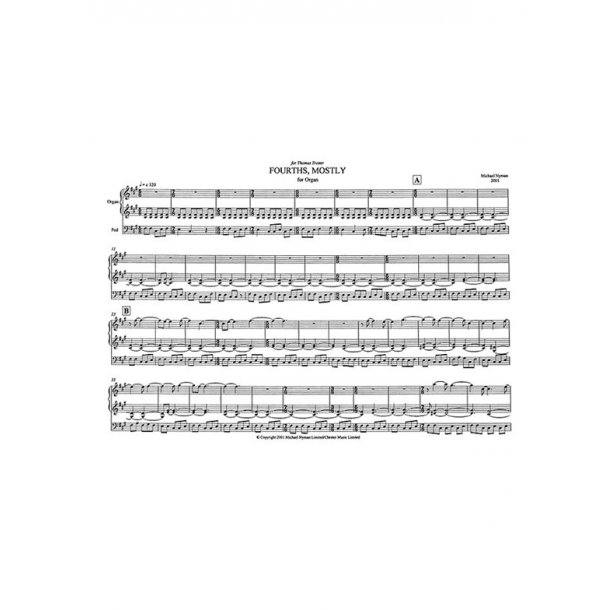 Michael Nyman: Fourths Mostly For Organ Solo
