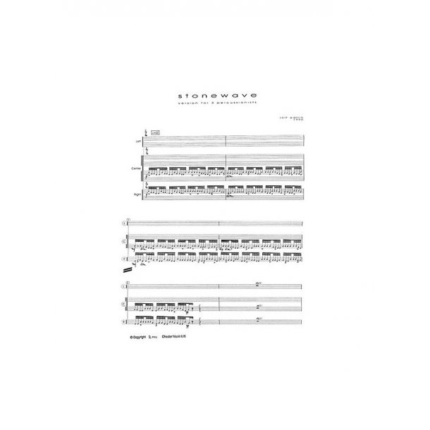 Rolf Wallin: Stonewave For Three Percussionists (Score)