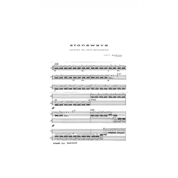 Rolf Wallin: Stonewave For Solo Percussion (Score)