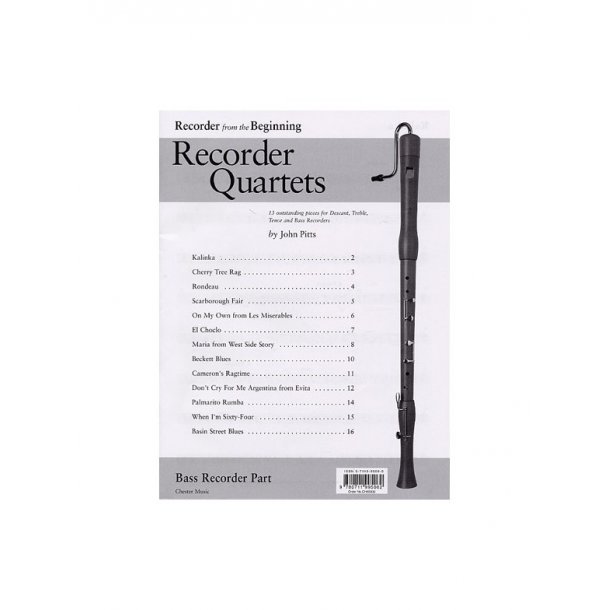 Recorder Quartets: Bass Recorder Part