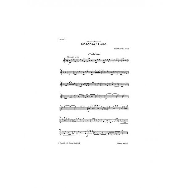 Peter Maxwell Davies: Six Sanday Tunes (Five String Parts)