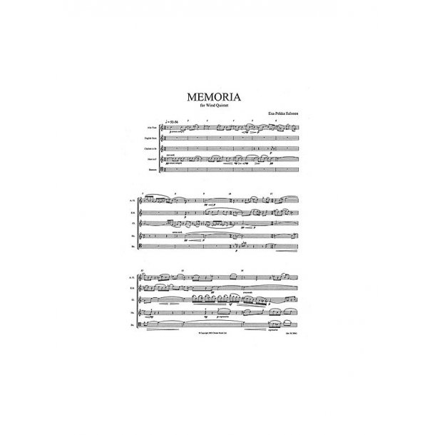 Esa-Pekka Salonen: Memoria For Wind Quintet
