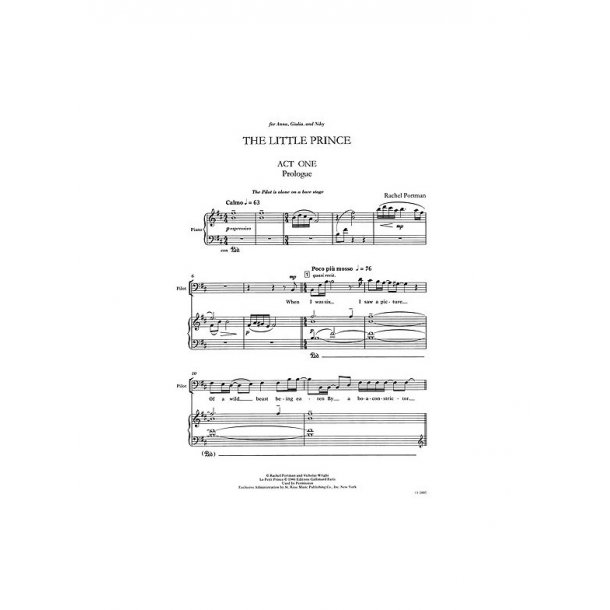 Rachel Portman: The Little Prince-vocal Score (11 Voices/Piano)
