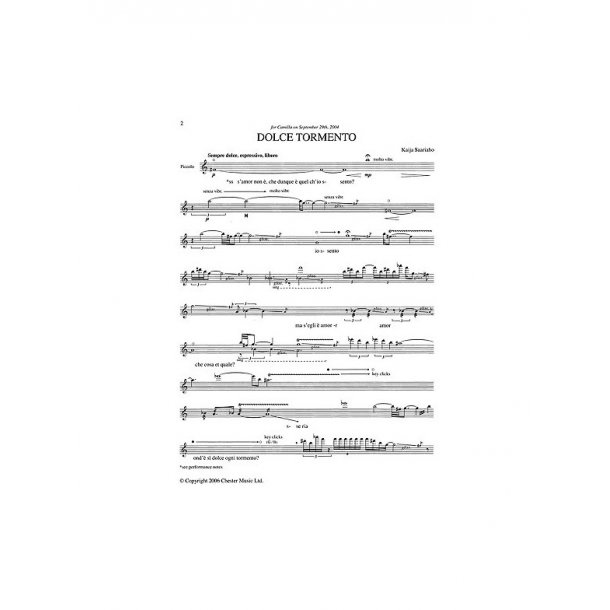 Kaija Saariaho: Dolce Tormento (Solo Piccolo)