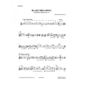 Peter Maxwell Davies: Blake Dreaming 'Goodison Quartet No.5' (Parts)