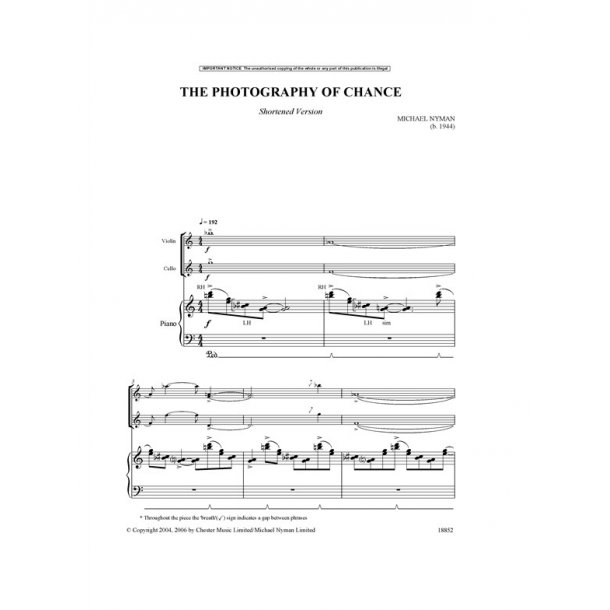 Michael Nyman: The Photography Of Chance (Piano Trio) - Short Version