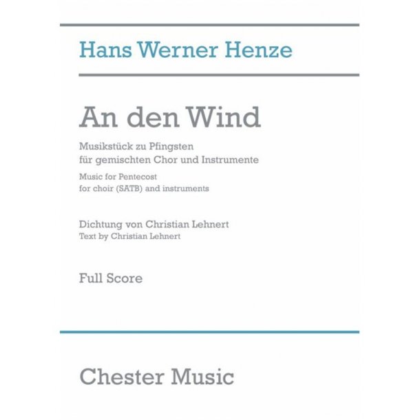 Hans Werner Henze: An Den Wind (Full Score)
