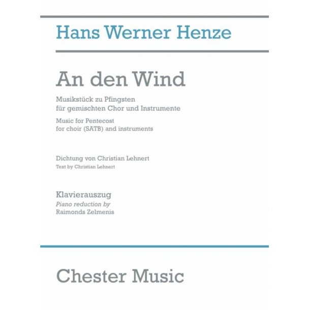 Hans Werner Henze: An Den Wind (Vocal Score)