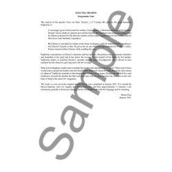 Brian Elias: Electra Mourns (Vocal Score)