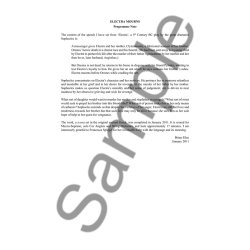 Brian Elias: Electra Mourns (Score)