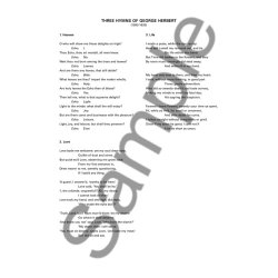 John Tavener: Three Hymns Of George Herbert (Vocal Score)
