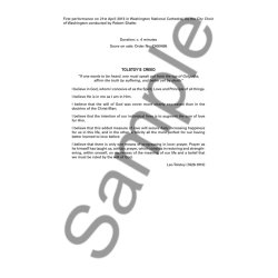 John Tavener: Tolstoy's Creed