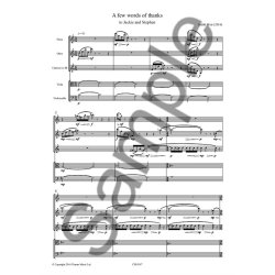 Judith Weir: A Few Words Of Thanks (Score/Parts)