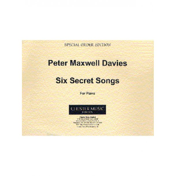 Peter Maxwell Davies: Six Secret Songs