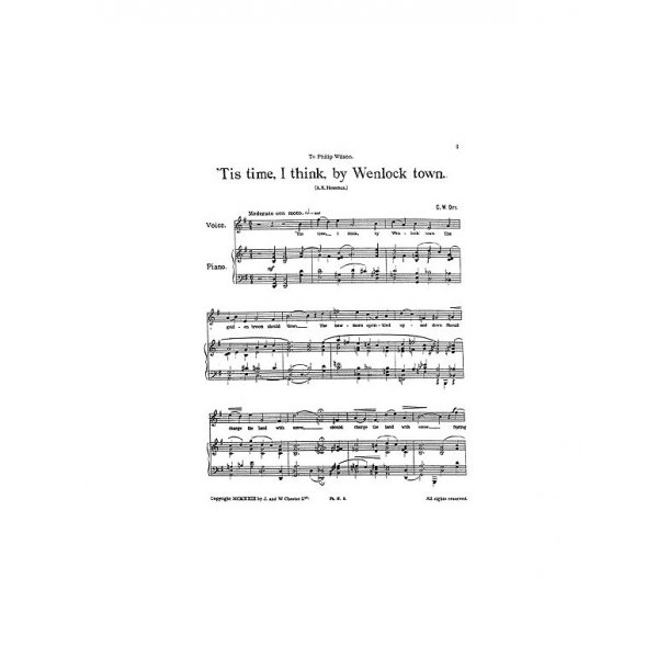 C.W. Orr: Two Songs From A Shropshire Lad (Voice/Piano)