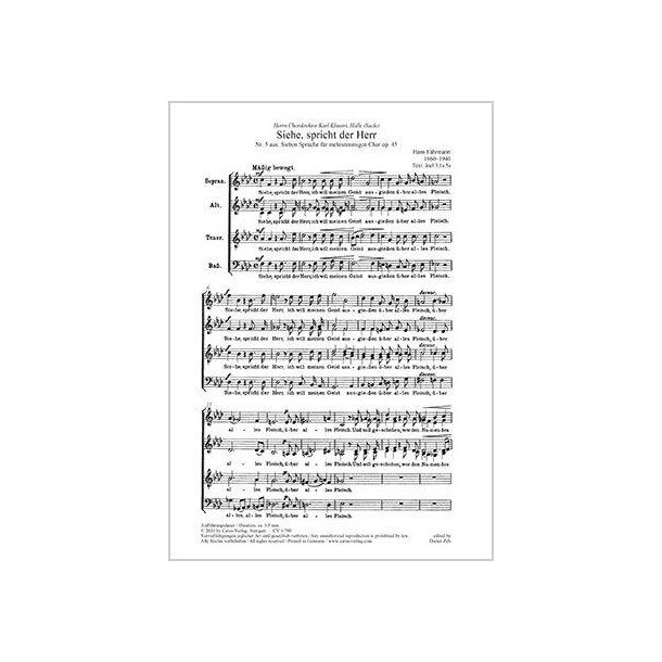 Siehe, spricht der Herr : Op. 45,5