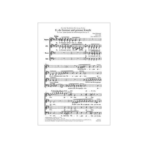 Ei, du frommer und getreuer Knecht : Op. 45,6