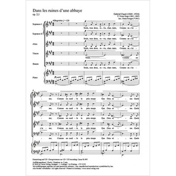 Dans les ruines d'une abbaye : Op. 2 no. 1