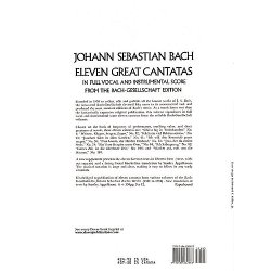 J.S. Bach: Eleven Great Cantatas In Full Vocal And Instrumental Score