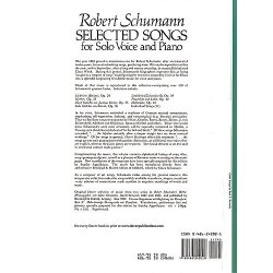 Robert Schumann: Selected Songs For Solo Voice And Piano