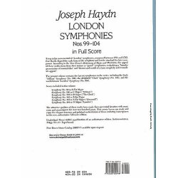 Joseph Haydn: Complete London Symphonies Nos 99-104 (Full Score)