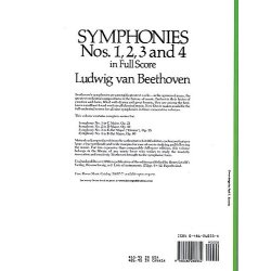 Beethoven: Symphonies Nos. 1, 2, 3 And 4 (Full Score)