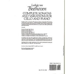 Beethoven: Complete Sonatas And Variations For Cello And Piano (Score)