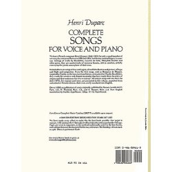 Henri Duparc: Complete Songs For Voice And Piano