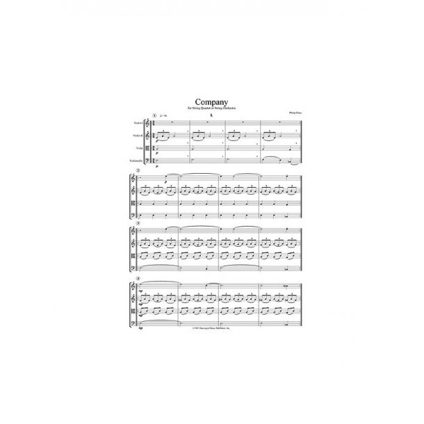 Philip Glass: String Quartet No 2 'Company' (Score)