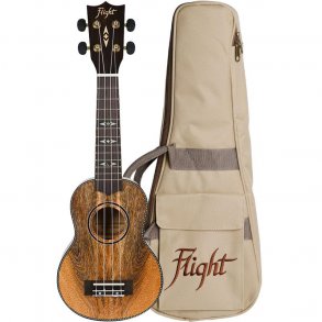 Flight: DUS450 Soprano Ukulele Mango (With Bag)