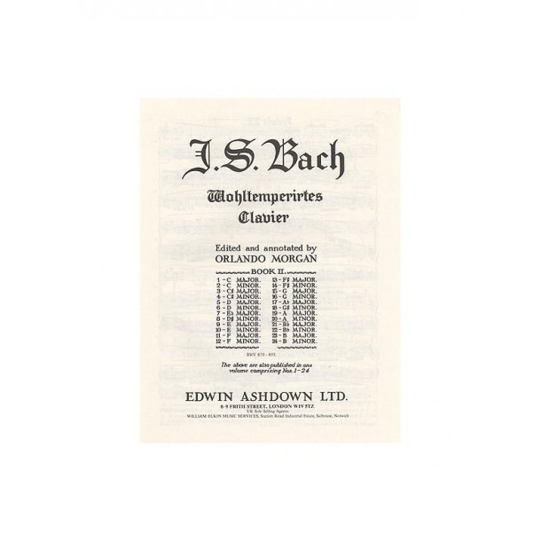 Js Bach: Prelude And Fugue No.20 In A Minor Book 2 BMV 889