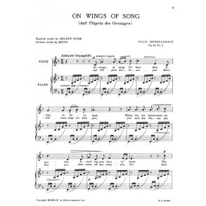 Felix Mendelssohn: On Wings Of Song Op.34 No.2 Voice/Piano (Eng/Ger) In F