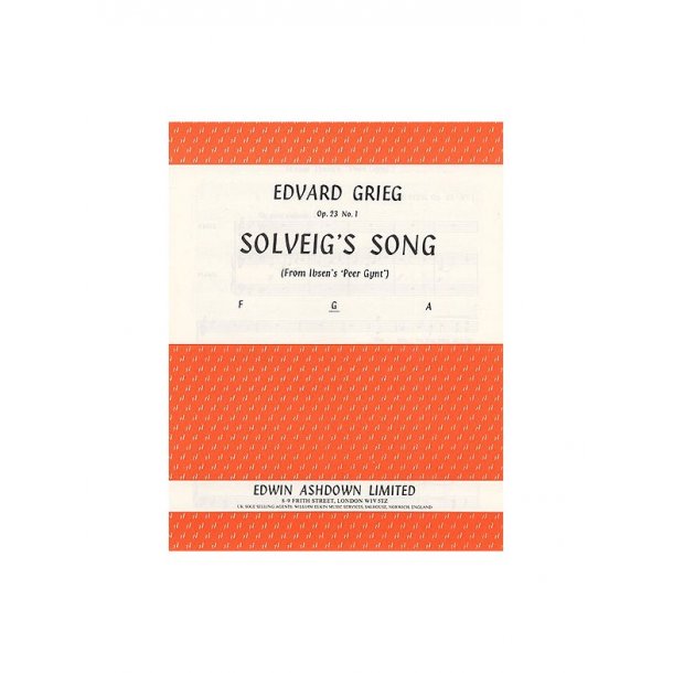 Edvard Grieg: Solveig's Song (Medium Voice)