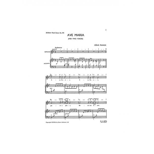 Cesar Franck: Ave Maria (Vocal Duet)