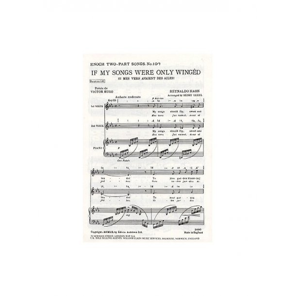 Reynaldo Hahn: If My Songs Were Only Winged (Si Mes Vers Avaient Des Ailes!)