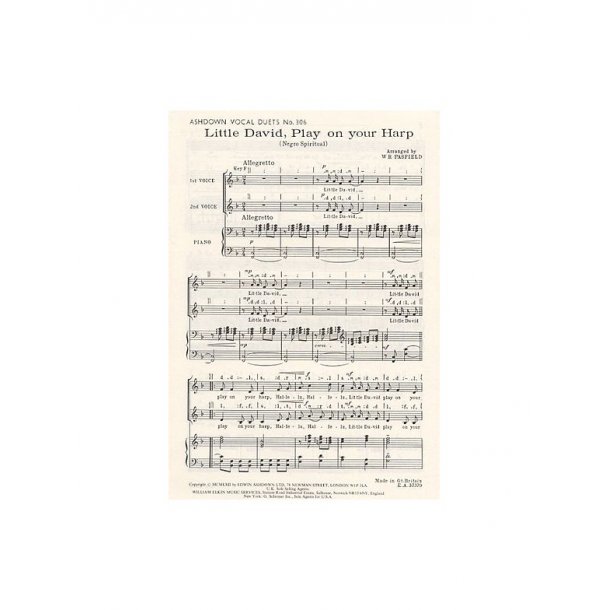 Little David Play On Your Harp (2-Part/Piano)